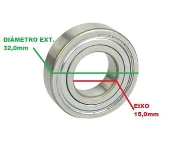 ROLAMENTO 6002 1A ZZ EIXO 15,0MM/ DIAMETRO EXTERO 32,0MM -FAG- ROLAMENTO PARA VENTILADOR - ROLAMENTO PARA EXAUSTOR - ROLAMENTO P