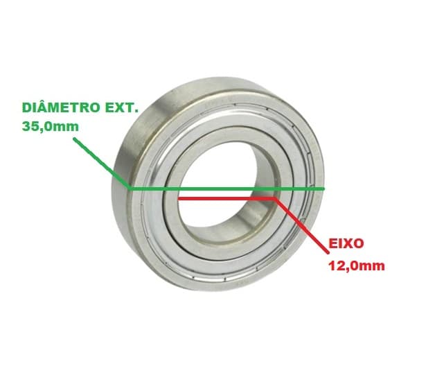ROLAMENTO 6201 2A ZZ 2A LINHA - PADRÃO ENCAIXE E12,0MM - P/VENTILADOR / EXAUSTOR / CLIMATIZADOR-GBR - foto 1 de 2