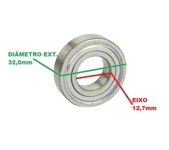 ROLAMENTO 6201 2A ZZ 2A LINHA - ESPECIAL ENCAIXE E12,7MM DIAMETRO EXT.32,0MM X 1/2POL - P/VENTILADOR / EXAUSTOR / CLIMATIZADOR - foto 1 de 2