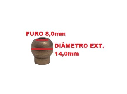 BUCHA DE BRONZE COM PESCOÇO P/EIXO DE VENTILADOR BRITÂNIA NACIONAL 7,5MM - 01UNIDADE- ARNO / FAET - BUCHA METAL BRONZE - foto 1 de 2