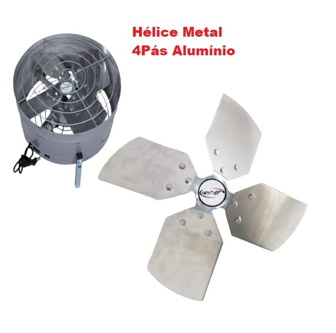 HÉLICE P/EXAUSTOR DE 40CM VENT AIR/VENTAIR BIRUTA - 4PÁS ALUMÍNIO E12,0MM CUBO C/PARAF LATERAL - DIAM. APROX. 39CM - foto 1 de 2