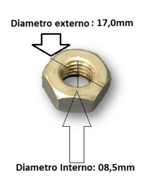 Porca Rosca Esquerda 08,0mm p/Eixo Ventilador Venti-Delta Col/Mesa/Par Light New Free 40cm/50cm - Climatizador CLI100PRO Circulador Ventisol CA01 CA02 - foto 1 de 3