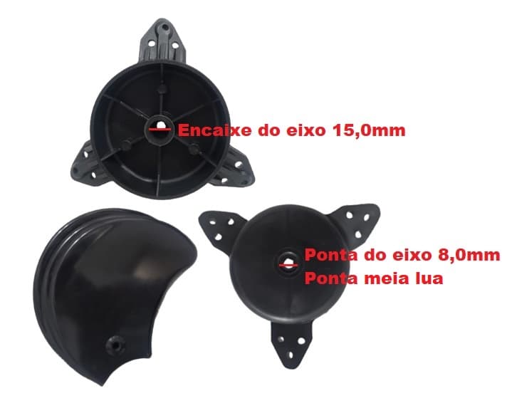 HÉLICE DE 65CM P/VENTILADOR VENTISILVA 65CM 3PAS PRETA KIT4-ITENS S/BUCHA EIXO ENCAIXE PML 15,0MM C/FURO N/PONTA R/E-07,0MM - foto 1 de 3