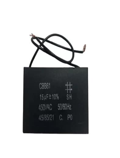 CAPACITOR 015,0UF 2FIOS QD 450VAC - CBB61 010679 - P/VENTILADOR DE TETO - foto 1 de 1
