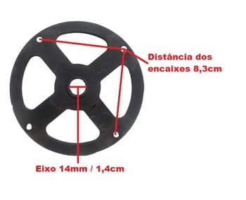 TAMPA CAMPANA DO MOTOR VENTILADOR LOREN SID 50/60CM TRASEIRA DIAM.12,6CM - TURBO 50/60 NY - USAR C/ROL-6201/6000ZZ