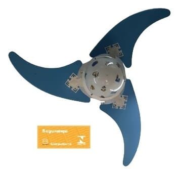 VENTILADOR DE TETO VENTI-DELTA 127VOLTS COR BRANCA 3PAS MDF STAR AZUL LUMINARIA INFANTIL MILAO TEMAS - CHAVE 3VELOCIDADES