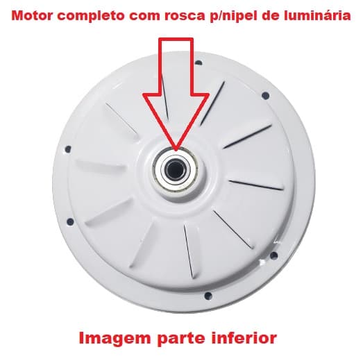 MOTOR P/VENTILADOR DE TETO VENTISOL FLOW 3-PAS 220V02,0UF 130W COR BRANCA C/ROSCA P/LUMINARIA - AIRES FENIX FHARO FLOW PETIT SUNNY VORTICE WIND - foto 1 de 3
