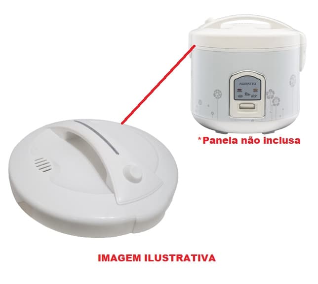 TAMPA DA PANELA ELETRICA DE ARROZ 10-XÍCARAS PA10X COR BRANCA VENTISOL AGRATTO - MONTADA C/ANEL BORRACHA - foto 1 de 4