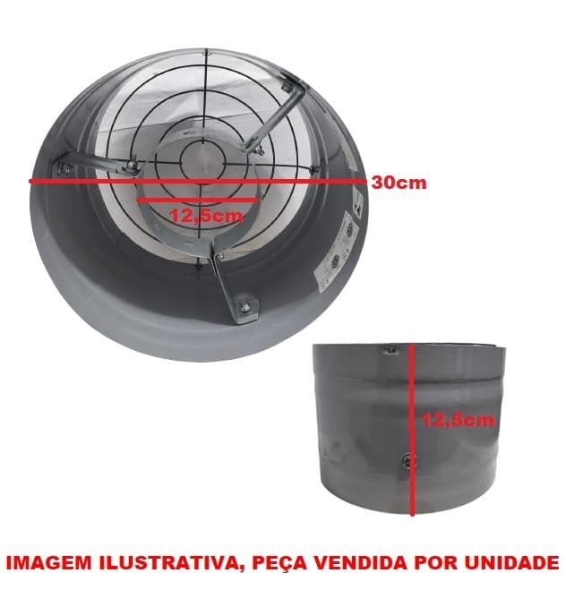 CARCACA BUMBO P/EXAUSTOR 30CM VENT AIR/VENTAIR ALTA VAZAO - BUMBO C/GRADE C/SUPORTE - foto 1 de 2