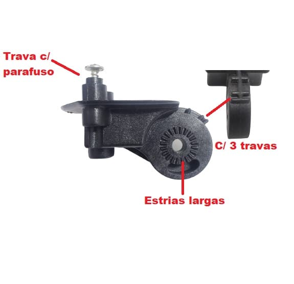 MECANISMO DO OSCILANTE SUPORTE ARTICULADOR DO MOTOR VENTILADOR MONDIAL PRETO - TRAVA C/PARAFUSO/ESTRIAS LARGAS - ENCAIXE PINO 08,0MM - foto 1 de 3