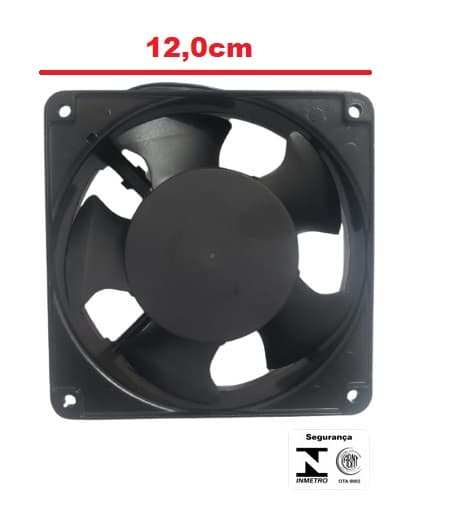 EXAUSTOR DE 12CM MICROVENTILADOR AUTO-VOLTS 110-220V-05,5W VAZAO-155CFM 3200RPM COOLER ASAFAN AXIAL 12038B 120X120X38MM 2-FIOS DE SAIDA - foto 1 de 4