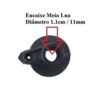 PINO ARTICULADOR DO MECANISMO OSCILANTE VENTILADOR SOLASTER VENEZA 70CM - BOTINHA PLÁSTICA COR PRETA - ENCAIXE 11MM