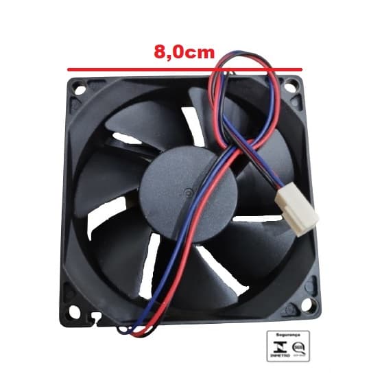 EXAUSTOR DE 08CM MICROVENTILADOR 24VOLTS 3FIOS - COOLER AKASA 80X80X25 DC24V AKASA 8025B-24 COOLER ASAFAN - foto 1 de 2