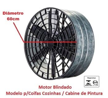 EXAUSTOR DE 60CM VENTISOL BLINDADO TRIF-220V-380V P/COIFAS - ALTA VAZÃO-10000M3/H BAIXA ROTAÇÃO-1550RPM - INDUSTRIAL LINHA PESADA - CABINE DE PINTURA