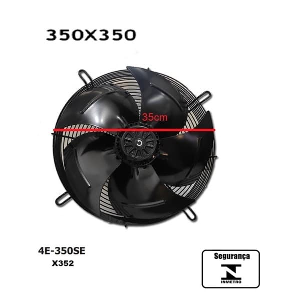 EXAUSTOR/SOPRADOR DE 35CM ASAFAN MF-220V-165W VAZAO-01955M3/H 1650RPM AXIAL COOLER 5PÁS ASA 4E-350SE 350MM 0,77-AMP C/ROL 60HZ 62,0-DB/A - foto 1 de 3
