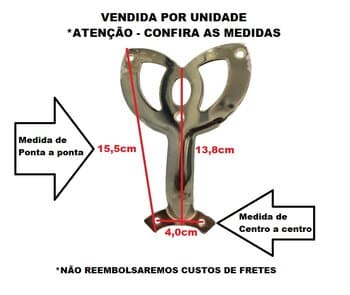 GARRA VT SUPORTE DE PÁ HÉLICE VENTILADOR DE TETO IMPORTADO *USADAS - G/G METAL DOURADA 2-FUROS X MOTOR-4,0CM 3-FUROS X PÁ-6,8CM