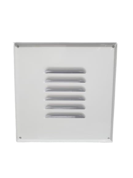 GRADE VENEZIANA 20X20CM 08,0" 200MM GRELHA FIXA DE ALUMÍNIO COR BRANCA P/VENTILAÇÃO DE SUPERFÍCIE S/TELA - GFM-S ÁREA SAÍDA DE AR 150MM