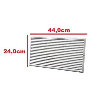 GRADE VENEZIANA 44X24CM P/VENTILAÇÃO DE SUPERFÍCIE - MEDIDAS 44X24CM - GRELHA PLÁSTICA BRANCA - G