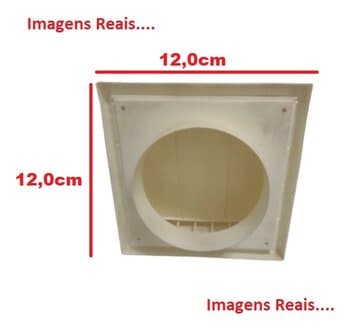 GRADE VENEZIANA 12X12CM 120MM 5-POL P/VENTILAÇÃO DE FACHADA - GRELHA PLÁSTICA AUTOFECHANTE C/VALVULA ANTI-RETORNO/ANTI-INSETO - *SALDÃO ZERAR ESTOQUE