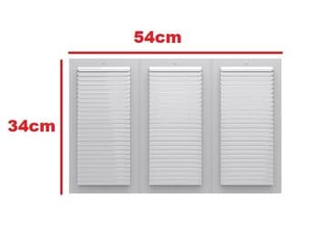 GRADE VENEZIANA 54X34CM P/VENTILAÇÃO DE SUPERFÍCIE - MEDIDAS 54X34CM - GRELHA PLÁSTICA BRANCA - VENTOKIT