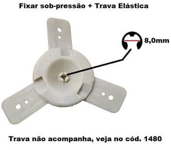 CENTRO DA HELICE DO VENTILADOR VENTISOL ANTIGO 50/60CM BRANCA - ENCAIXE PML F-10,0MM FIXAR SOB-PRESSÃO C/TRAVA N/PONTA - MIOLO, BICO DE POLIA OU NUCLE