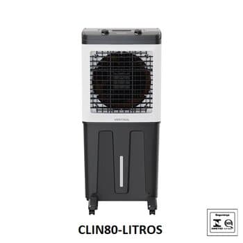 CLIMATIZADOR DE AR 080LT 110V150W VENTISOL VAZÃO-04500M3/H ATÉ-50M2 UMIDIFICADOR PORTÁTIL CLIN80PRO 3VEL BCO/PTO
