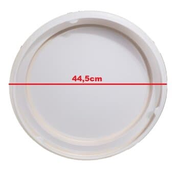 GLOBO CÚPULA PLÁSTICA P/VENTILADOR DE TETO ALISEU MAX RETRÁTIL 445MM/44,5CM - LENTE BORDA DOURADA