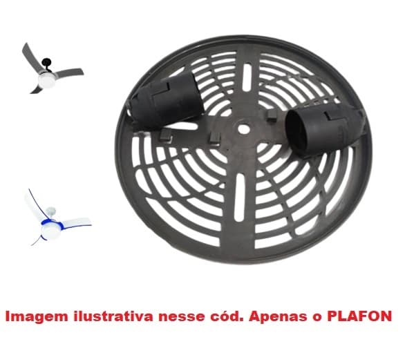 PLAFONIER P/GLOBO SATURNO ECO BRIOS VENTILADOR DE TETO ARGE - COR PRETA - ENCAIXE 000MM - C/2-SOQUETES - foto 1 de 2