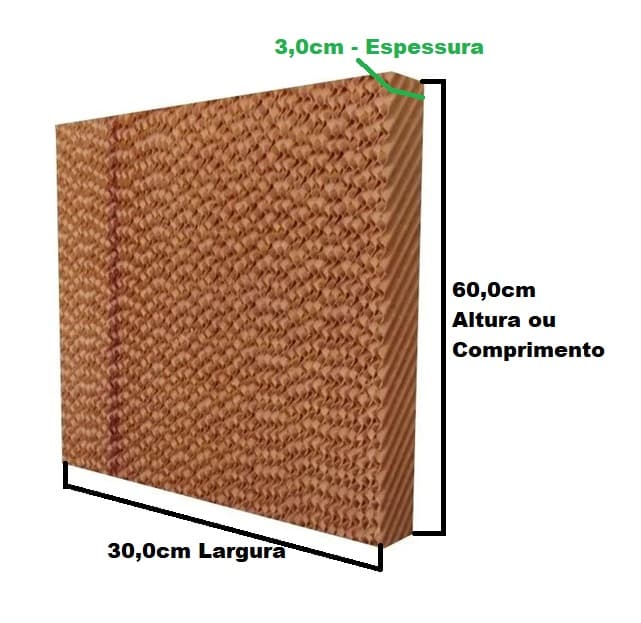 COLMÉIA P/CLIMATIZADOR - E03,0X L30,0 X A/C060,0CM TRASEIRA VENTISOL CLI-01 CLI-02 - PAINEL EVAPORATIVO 06030-03 - *VENDIDO P/UNIDADE - foto 1 de 2