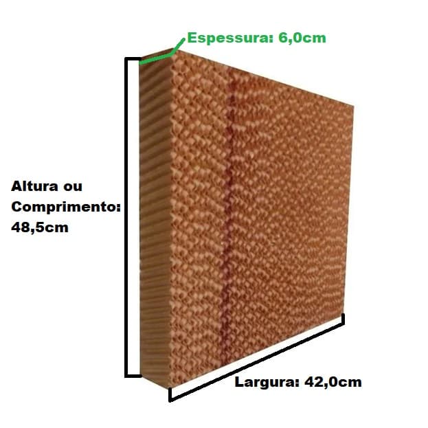 COLMEIA P/CLIMATIZADOR - E06,0X L42,0 X A/C047,5CM TRASEIRA MWM M4500 41LT/ VENTISOL CLI01 CLI02 CLI45 CLI70 CLI100LT PRO - PAINEL EVAPORATIVO - foto 1 de 2