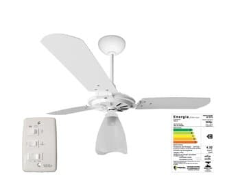 VENTILADOR DE TETO VENTEX YRIS 110V12,0UF 150W BRANCO 3PAS MDF BRANCAS 1LUZ CHAVE 3VELOCIDADES