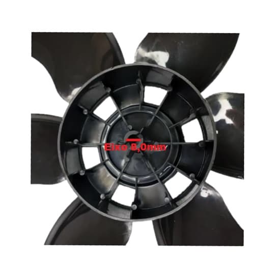 HELICE DE 40CM VENTILADOR VENTISOL 40CM 6P PRETA TURBO6 - E-08,0MM FIXAR C/PORCA R/ESQ N/PONTA DO EIXO C/TRAVA TRASEIRA - foto 1 de 2