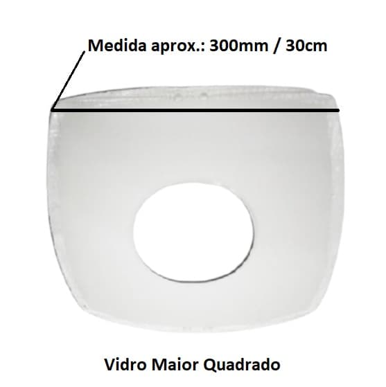 GLOBO CÚPULA VIDRO DA LUMINÁRIA BRUXELAS QD EXTERNO P/VENTILADOR TRON-CLEAN LOREN SID-ONIX - DIAM.EXT.300MM - FOSCO C/BORDA CRISTAL - foto 1 de 3
