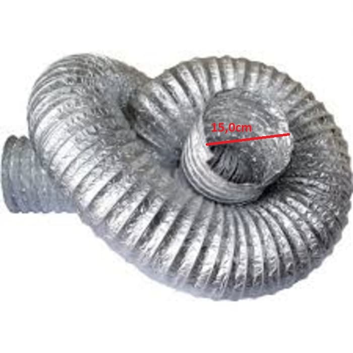 DUTO FLEXIVEL TUBO DE ALUMINIO 15CM P/EXAUSTORES 150MM -*VENDIDO P/METRO- ALUDEC 6006 P/ATE 140C° 06POL"161MM - foto 1 de 3