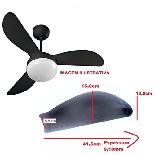PA HELICE P/VENTILADOR DE TETO VENTISOL SUNNY FENIX INVERTER - PLÁSTICA COR PRETA BLACK - *VENDIDA P/UNIDADE - MODELO + FINA - foto 1 de 3