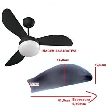 PA HELICE P/VENTILADOR DE TETO VENTISOL SUNNY FENIX INVERTER - PLÁSTICA COR PRETA BLACK - *VENDIDA P/UNIDADE - MODELO + FINA