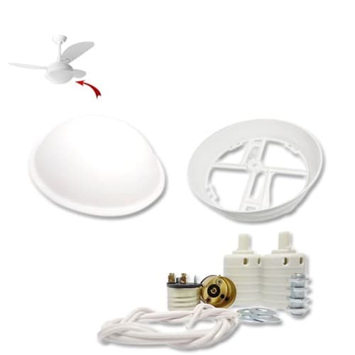 LUMINARIA PLAFON COMPLETA P/VENTILADOR DE TETO LOREN SID PEROLA PLATUN PRIMOR C/GLOBO/PLAFON/FIOS+SOQUETES - foto 1 de 4