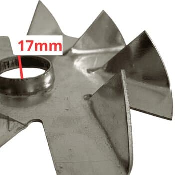 HÉLICE VENTOINHA 09,5CM GIRANTE DO MOTOR EXAUSTOR VENTISILVA E50M4 - ENCAIXE E17,0MM - VENTILAÇÃO INTERNA