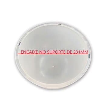 GLOBO CUPULA PLASTICA DA LUMINARIA VENTILADOR LOREN SID PLATUN PRIMOR PEROLA REQUINTE - ENCAIXE EXTERNO 231MM