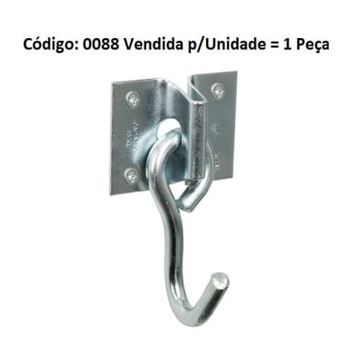 GANCHO DE REDE METAL ZINCADO DE APARAFUSAR - *VENDIDO P/UNIDADE - foto 1 de 2