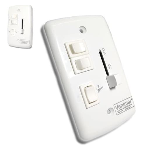 CHAVE P/VENTILADOR DE TETO R2LUZ DESLIZANTE DIMER 0400WBIV C/REVERSÃO + 2-TECLAS LUZ - P/ARGE VENTI-DELTA LOREN-SID TRON RIOPRELUSTRES VENTISOL VOLARE