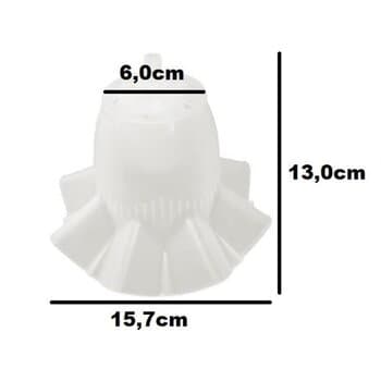 GLOBO CUPULA TULIPA PLASTICA FLOR TRANSPARENTE P/VENTILADOR DE TETO LOREN SID LUMI - ENCAIXE DIRETO N/MOTOR C/NIPEL E SOQUETE INCLUIDO