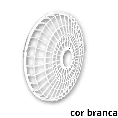 GRADE P/VENTILADOR 30CM LOREN SID TURBO ORBITAL 360º - PLÁSTICA COR BRANCA - SERVE P/DIANTEIRA OU TRASEIRA - *VENDIDA P/UNIDADE - foto 1 de 2