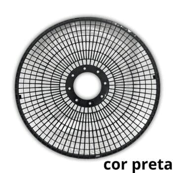 GRADE PARA VENTILADOR 30CM LOREN SID TURBO ORBITAL 360º - PLáSTICA COR PRETA - SERVE P/DIANTEIRA OU TRASEIRA - *VENDIDA P/UNIDADE