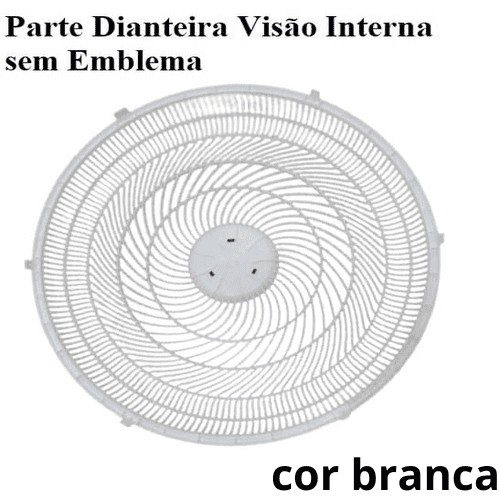 GRADE P/VENTILADOR 40CM VENTISOL NOTOS TURBO 6P - DIANTEIRA PLASTICA COR BRANCA C/6-TRAVAS MACHO - EQUATION - *VENDIDA P/UNIDADE - foto 1 de 3