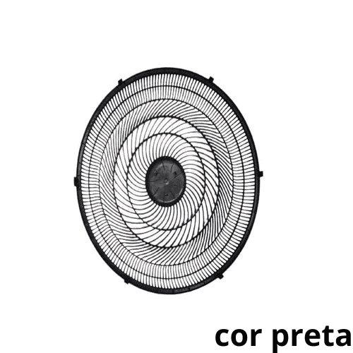 GRADE P/VENTILADOR 40CM VENTISOL NOTOS TURBO 6P - DIANTEIRA PLASTICA COR PRETA C/6-TRAVAS MACHO - EQUATION - * VENDIDA P/UNIDADE - foto 1 de 3