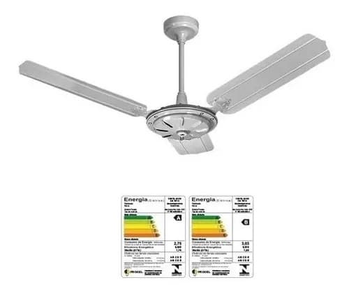 VENTILADOR DE TETO COMERCIAL VENTI-DELTA NEW ECO 110V130W07,5UF CINZA 3PÁS METAL CHAVE 1T LDR C/REV 60HZ - SEM LUMINARIA P/AREA GOURMET - foto 1 de 1