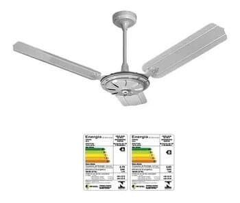 VENTILADOR DE TETO COMERCIAL VENTI-DELTA NEW ECO 110V130W07,5UF CINZA 3PÁS METAL CHAVE 1T LDR C/REV 60HZ - SEM LUMINARIA P/AREA GOURMET