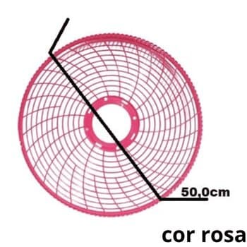 GRADE P/VENTILADOR 50CM DÔMINA PL ROSA 6 OU 8PÁS COLUNA MESA PAREDE - SERVE P/DIANTEIRA OU TRASEIRA - *VENDIDA P/UNIDADE