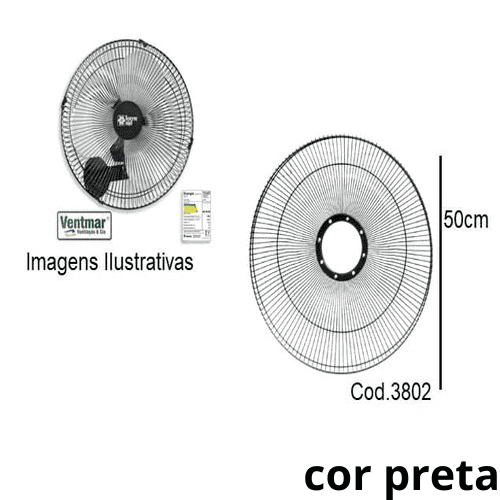 GRADE P/VENTILADOR 50CM LOREN SID TURBO - METAL PRETA 120-FIOS -*VENDIDA P/UNIDADE- DIANTEIRA OU TRASEIRA - SERVE P/ARGE MAX STYLO* TWISTER* - foto 1 de 2